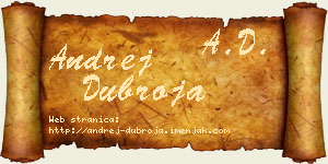 Andrej Dubroja vizit kartica
